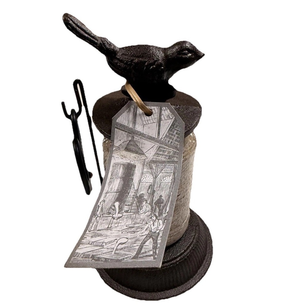 Esschert Design Bird Twine Holder With Scissors Cast Iron Jute Brown Garden